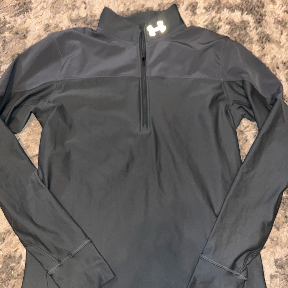 Under Armour run grey fitted Quarter-Zip Top - Picture 2 of 4